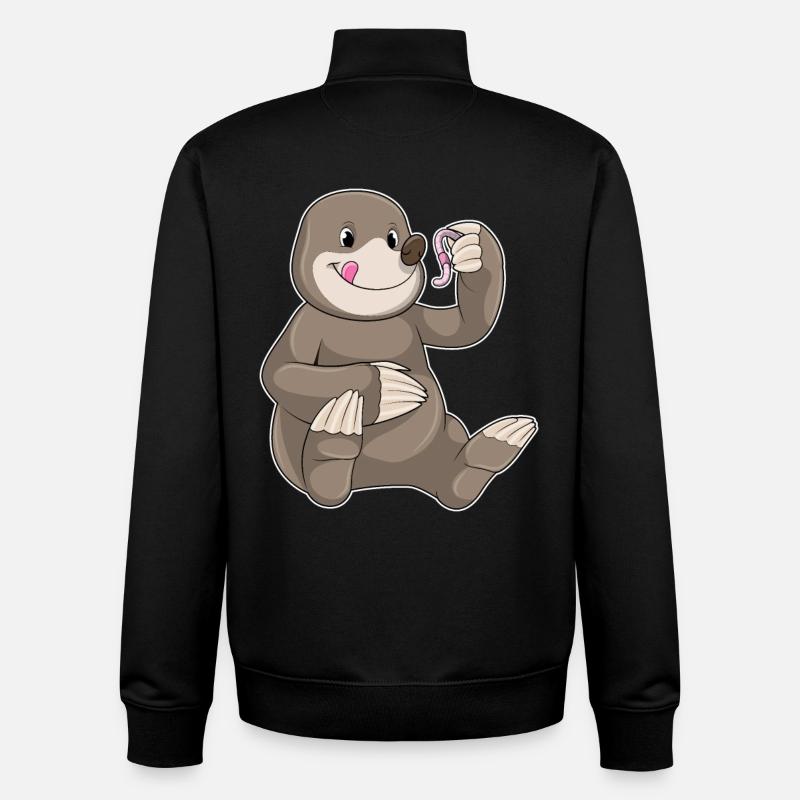 Mole Earthworm - Unisex Organic Zip Sweatshirt by Stanley/Stella - black