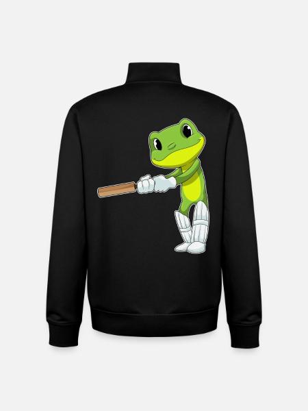 Frog Cricket Cricket Bat - Unisex Organic Zip Sweatshirt by Stanley/Stella - black