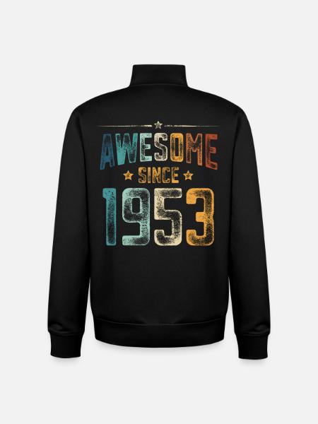1953 Naissance Année de naissance - Sweat zippé unisexe en coton bio Stanley/Stella - noir