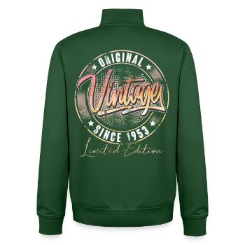 1953 Year of birth Birthday Vintage - Unisex Organic Zip Sweatshirt by Stanley/Stella - bottle green - Back - AI Model Male 185 dark (185cm)