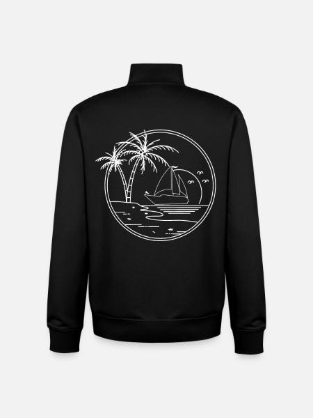 Sailboat Sailing Sailor - Unisex Organic Zip Sweatshirt by Stanley/Stella - black