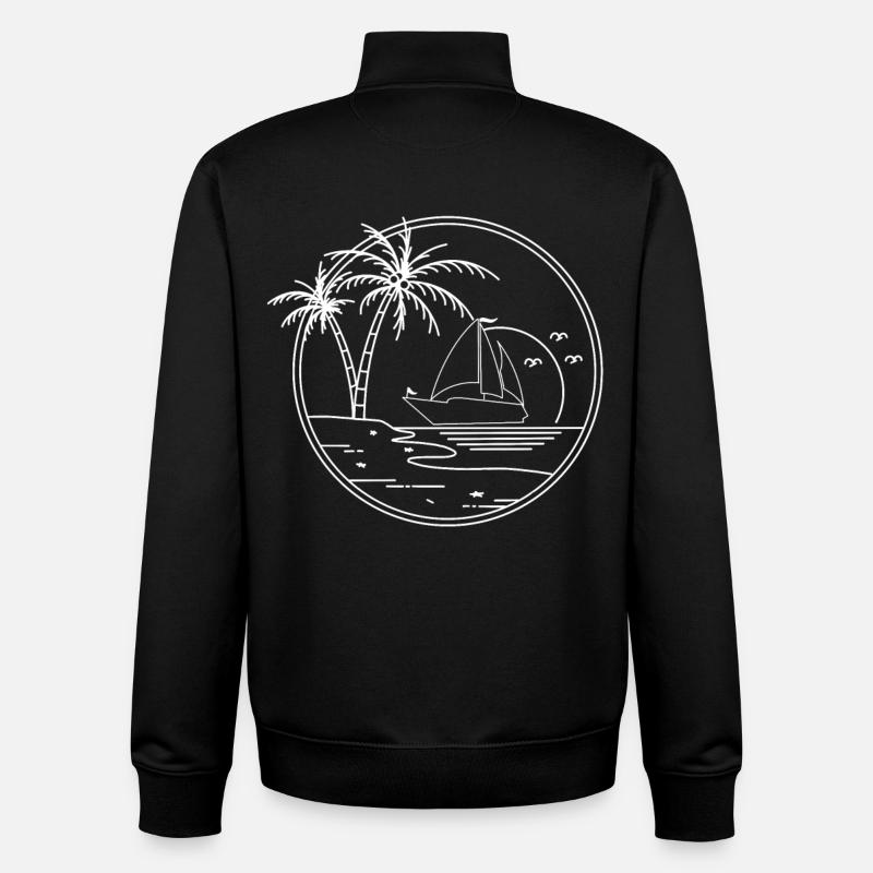 Voilier Voilier Marin - Sweat zippé unisexe en coton bio Stanley/Stella - noir