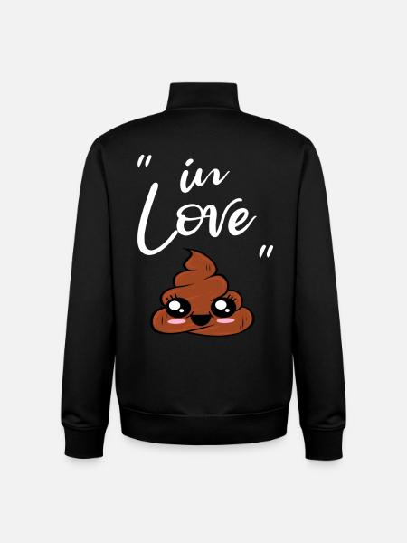 Jeg elsker lort sød lort bunke - Stanley/Stella unisex sweatshirt med lynlås i økologisk - sort