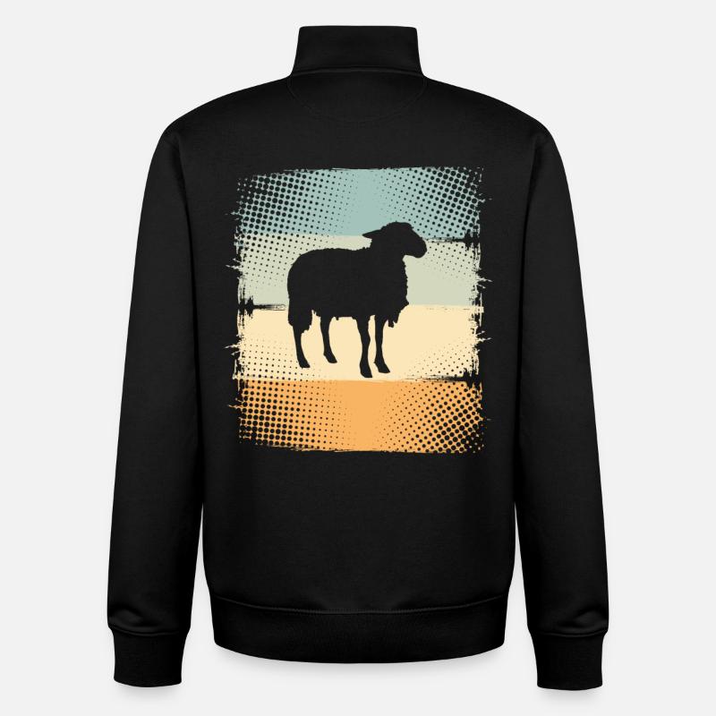 Mouton - Sweat zippé unisexe en coton bio Stanley/Stella - noir