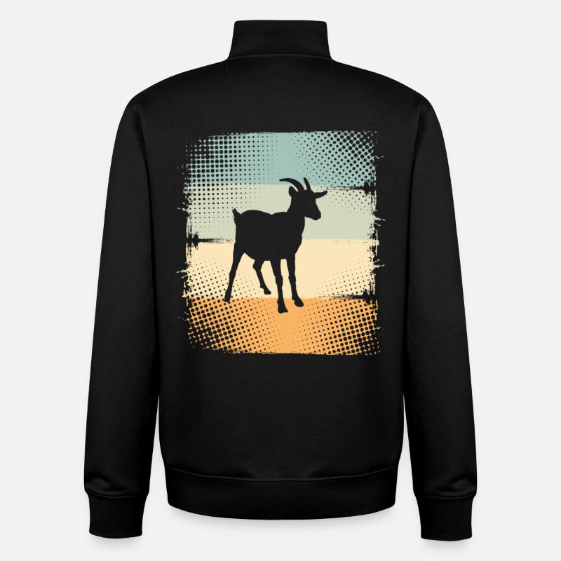 Chèvre - Sweat zippé unisexe en coton bio Stanley/Stella - noir