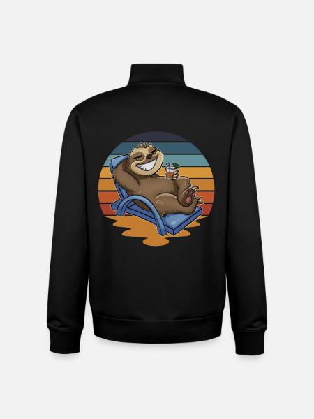 Faultier Urlauber Urlaub - Unisex Organic Zip Sweatshirt von Stanley/Stella - Schwarz