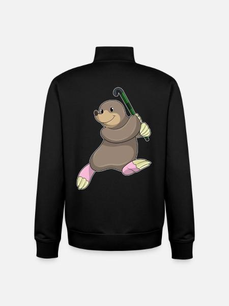 Hockey sur gazon Mole Stick - Sweat zippé unisexe en coton bio Stanley/Stella - noir