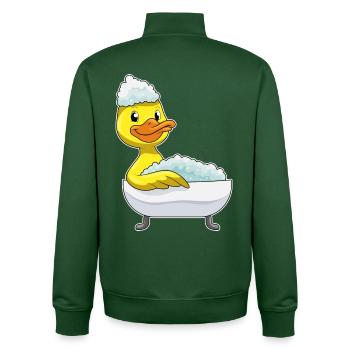 Duck Bathing Bathtub - Unisex Organic Zip Sweatshirt by Stanley/Stella - bottle green - Back - AI Model Male 185 dark (185cm)