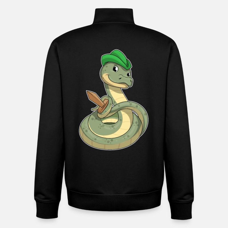 Épée Serpent - Sweat zippé unisexe en coton bio Stanley/Stella - noir