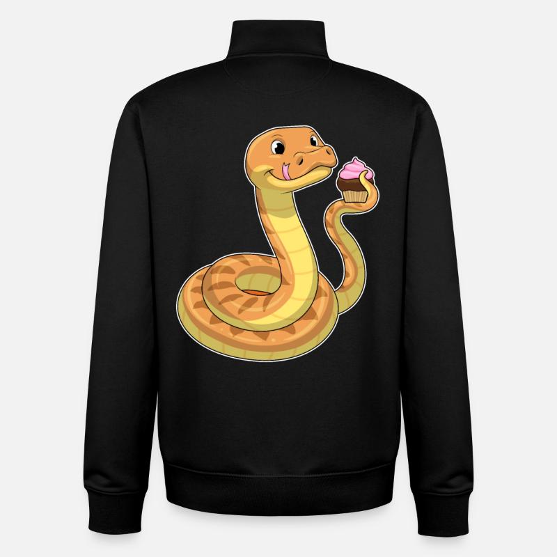 Snake Muffin - Unisex Organic Zip Sweatshirt by Stanley/Stella - black