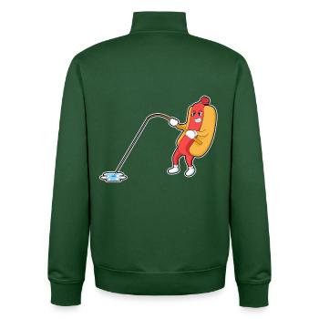 Hotdog Angler Fishing Rod Fishing - Unisex Organic Zip Sweatshirt by Stanley/Stella - bottle green - Back - AI Model Male 185 dark (185cm)
