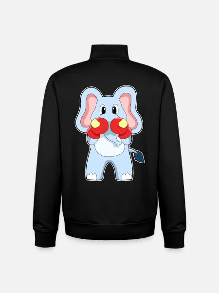 Elefant Boxer Boxhandschuhe Boxen - Unisex Organic Zip Sweatshirt von Stanley/Stella - Schwarz