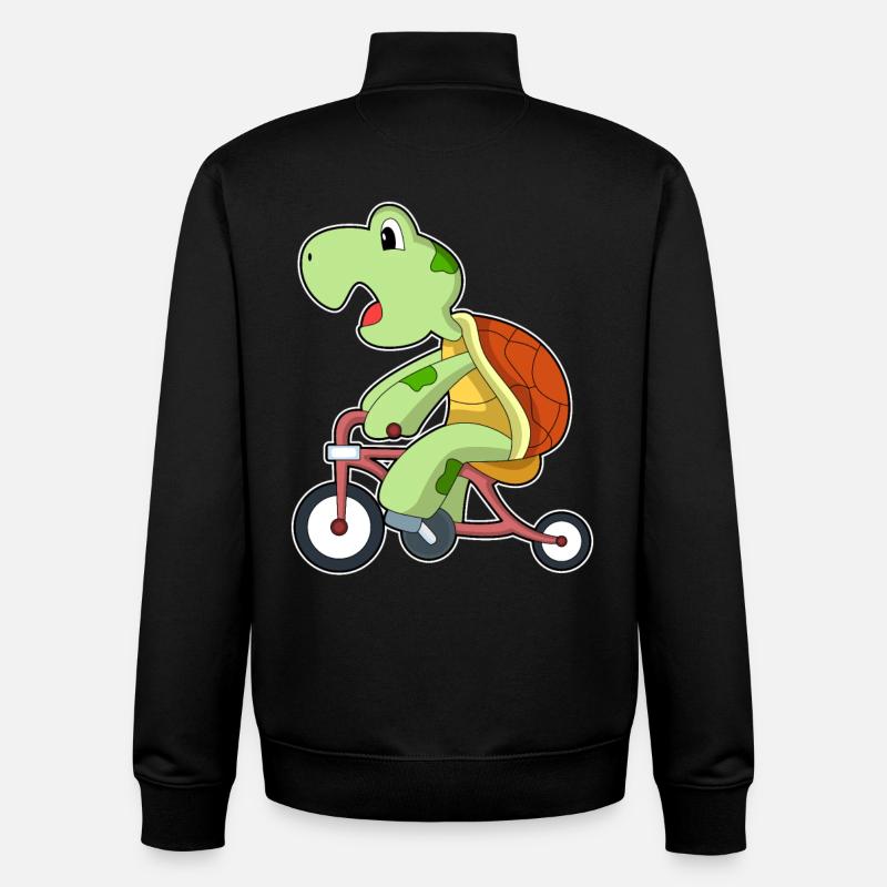 Turtle Bicycle - Unisex Organic Zip Sweatshirt by Stanley/Stella - black