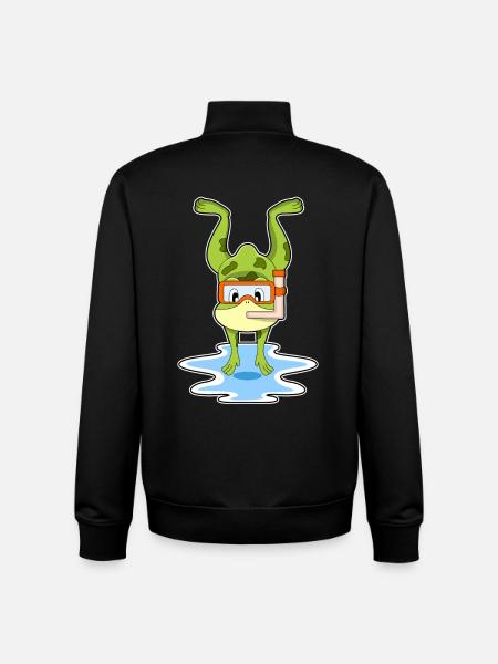 Frog Diver Snorkel Diving - Unisex Organic Zip Sweatshirt by Stanley/Stella - black