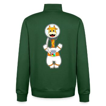 Giraffe Astronaut Weltraum - Unisex Organic Zip Sweatshirt von Stanley/Stella - Flaschengrün - Hinten - AI Model Male 185 dark (185cm)