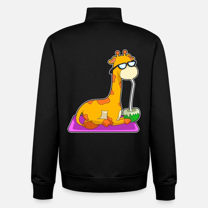 Giraffe Coconut - Unisex Organic Zip Sweatshirt by Stanley/Stella - black
