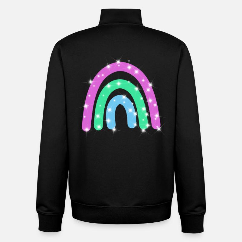 Polysexual Glitter Rainbow - Unisex Organic Zip Sweatshirt by Stanley/Stella - black