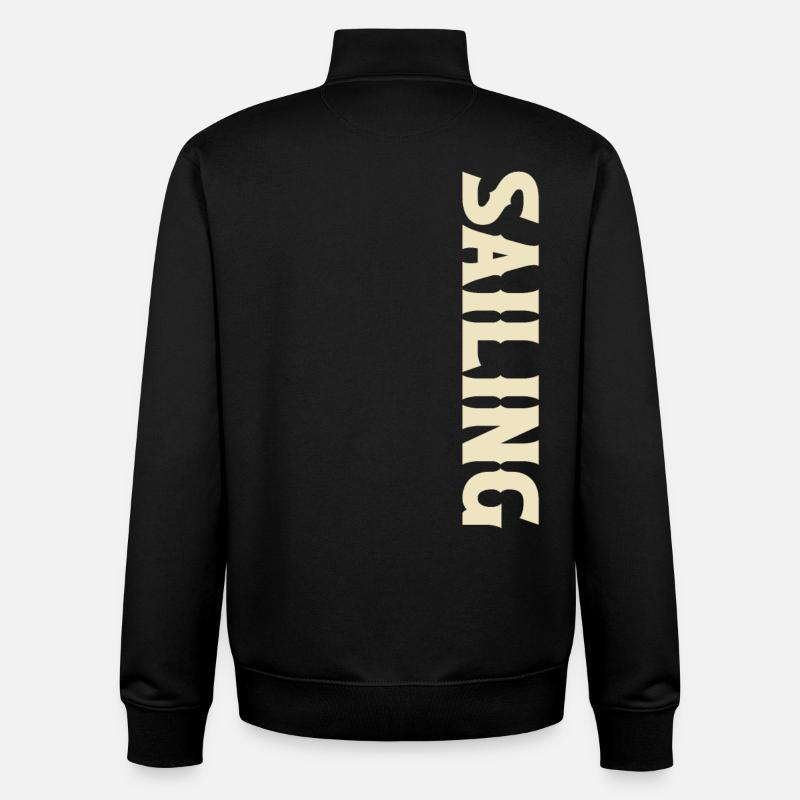 Voilier Marin Voilier - Sweat zippé unisexe en coton bio Stanley/Stella - noir