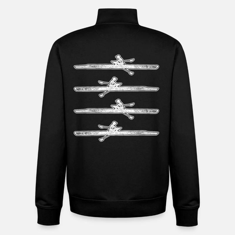 Rowing Rower Rowing Boat - Unisex Organic Zip Sweatshirt by Stanley/Stella - black