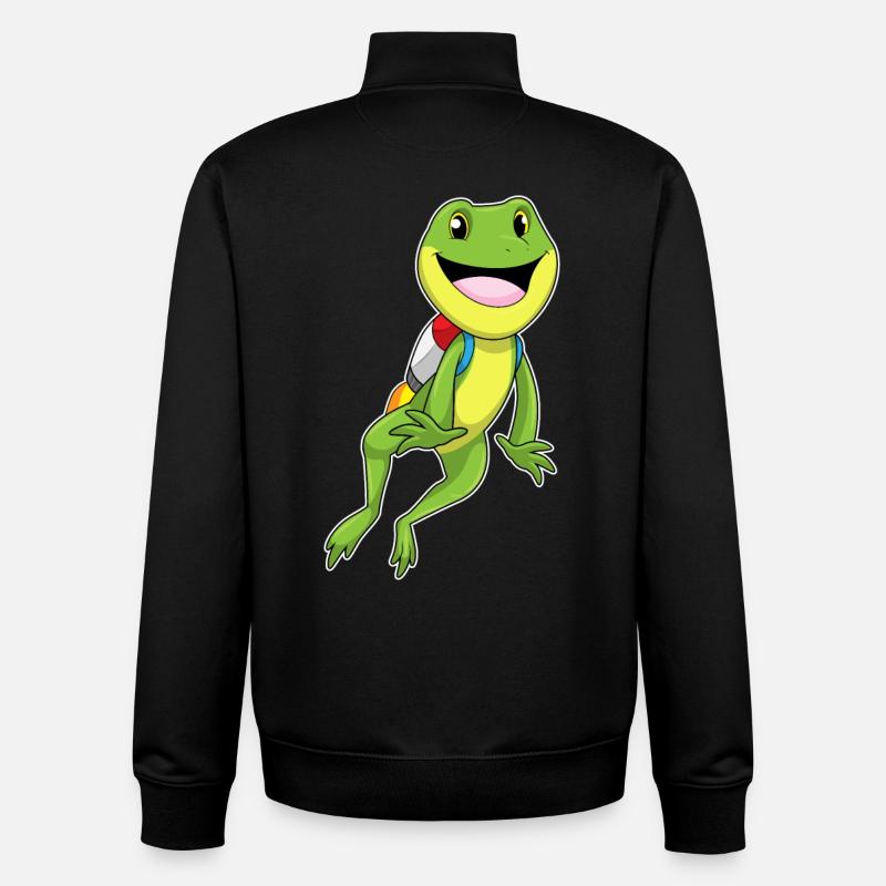 Frosch Jetpack - Unisex Organic Zip Sweatshirt von Stanley/Stella - Schwarz
