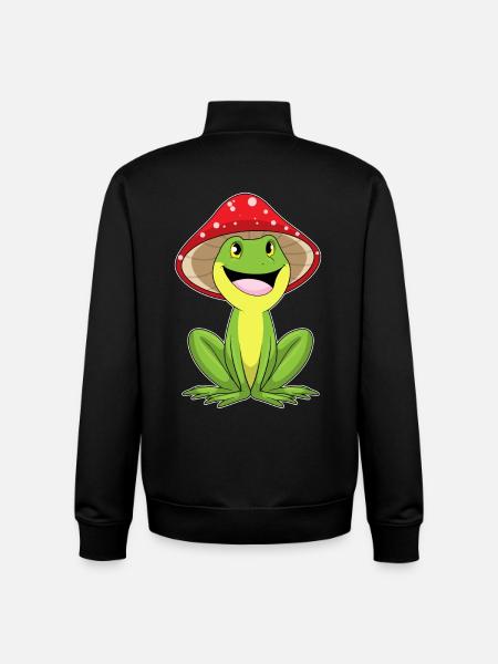 Frog Mushroom - Unisex Organic Zip Sweatshirt by Stanley/Stella - black