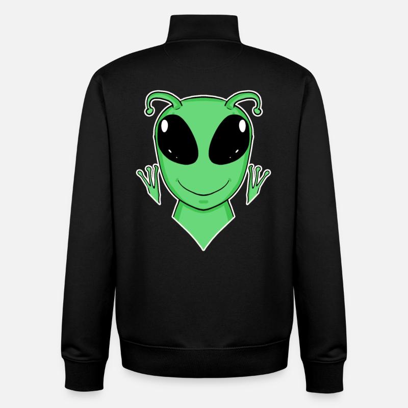 Alien Head - Unisex Organic Zip Sweatshirt by Stanley/Stella - black