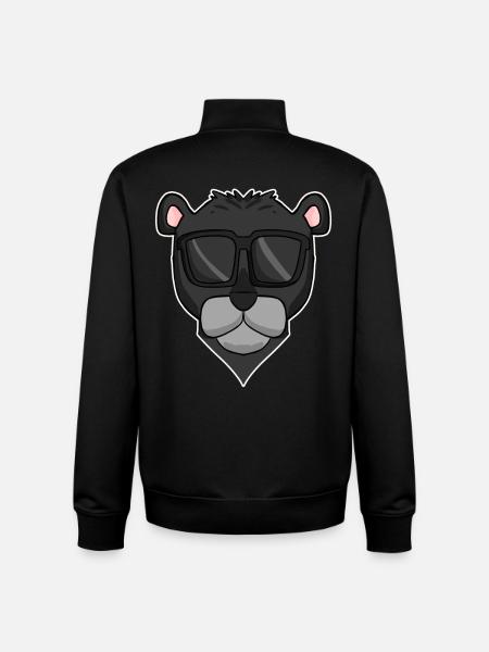 Black panther with sunglasses - Unisex Organic Zip Sweatshirt by Stanley/Stella - black