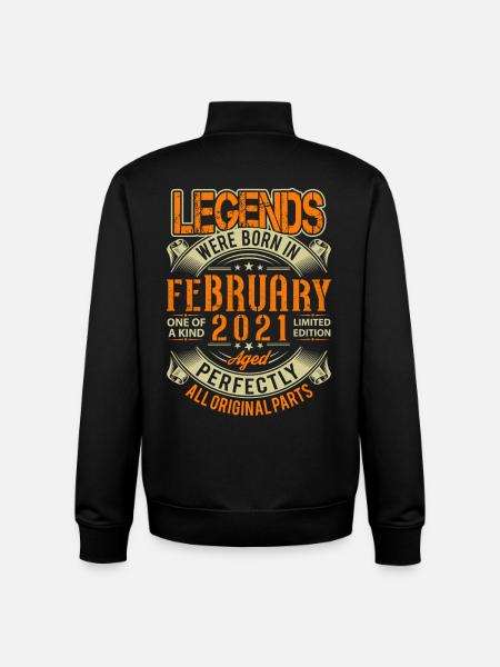 2021 February Birthday Legend - Unisex Organic Zip Sweatshirt by Stanley/Stella - black