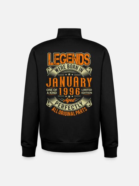 1996 January Birthday Legend - Unisex Organic Zip Sweatshirt by Stanley/Stella - black