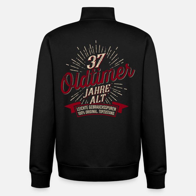 37. Geburtstag Oldtimer - Unisex Organic Zip Sweatshirt von Stanley/Stella - Schwarz