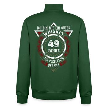 49. Geburtstag Whiskey Whisky - Unisex Organic Zip Sweatshirt von Stanley/Stella - Flaschengrün - Hinten - AI Model Male 185 dark (185cm)