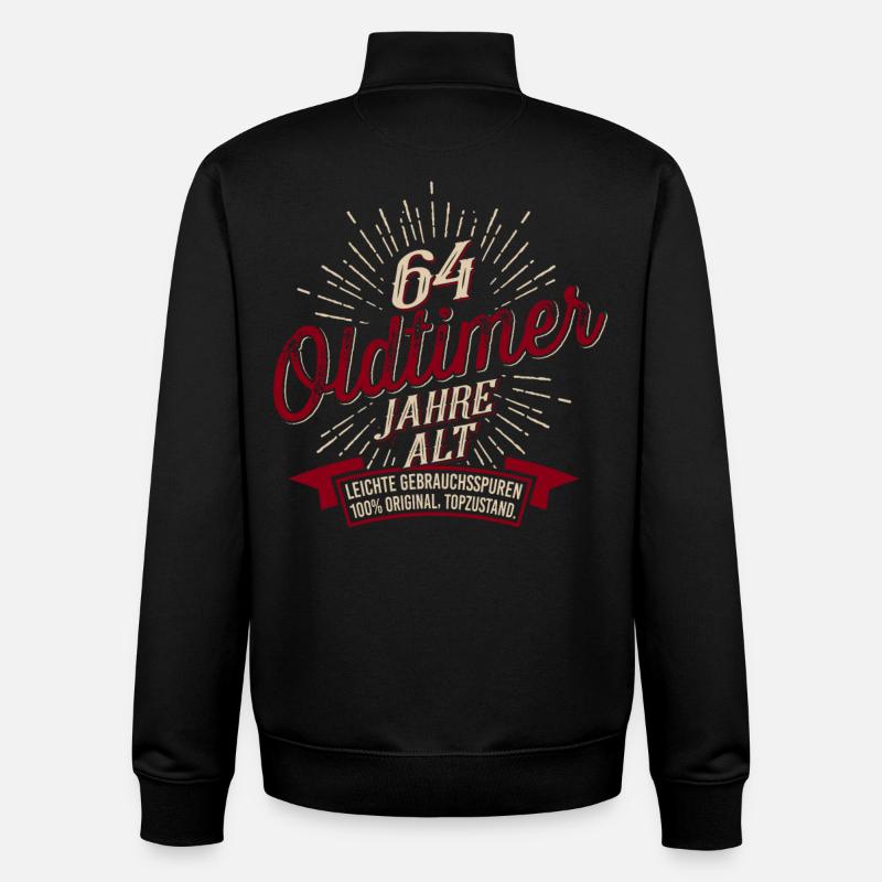 64. Geburtstag Oldtimer - Unisex Organic Zip Sweatshirt von Stanley/Stella - Schwarz