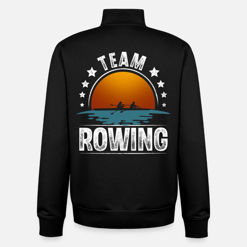Rowing Rower Rowing Boat Team - Unisex Organic Zip Sweatshirt by Stanley/Stella - black