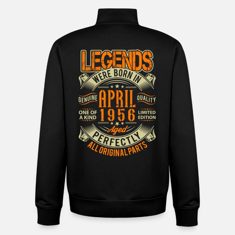 1956 April Birthday Legend - Unisex Organic Zip Sweatshirt by Stanley/Stella - black