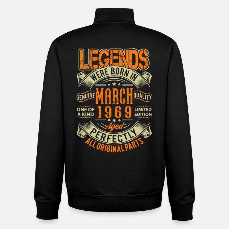 1969 Mars Légende d’anniversaire - Sweat zippé unisexe en coton bio Stanley/Stella - noir
