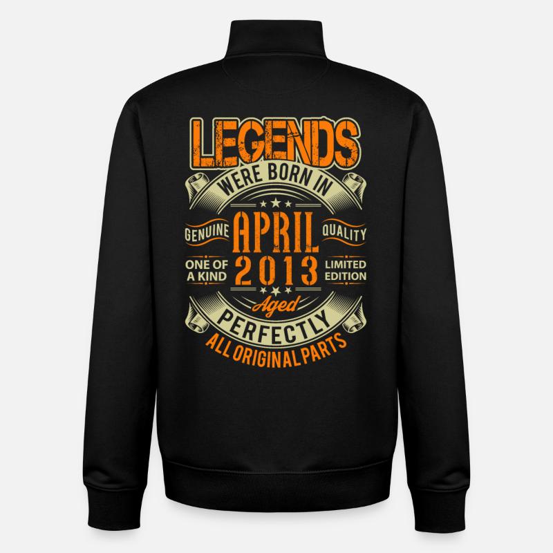 Légende d’anniversaire d’avril 2013 - Sweat zippé unisexe en coton bio Stanley/Stella - noir
