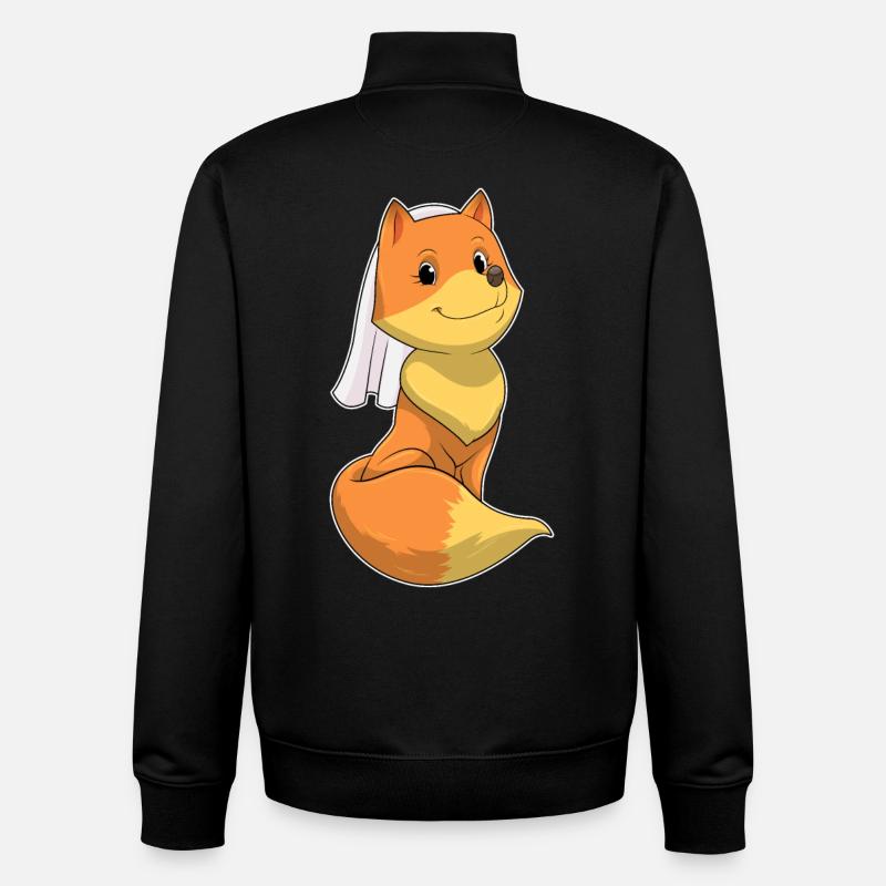 Fox Bridal Veil Wedding - Unisex Organic Zip Sweatshirt by Stanley/Stella - black