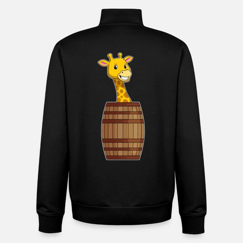 Giraffe Barrel - Unisex Organic Zip Sweatshirt by Stanley/Stella - black