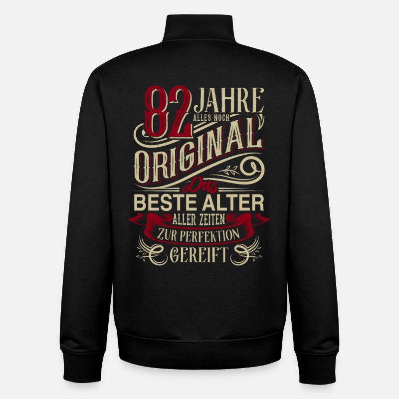 82. Geburtstag Vintage Retro - Unisex Organic Zip Sweatshirt von Stanley/Stella - Schwarz