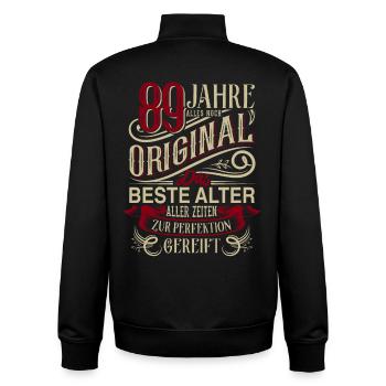 89. Geburtstag Vintage Retro - Unisex Organic Zip Sweatshirt von Stanley/Stella - Schwarz - Hinten - AI Model Male 185 light (185cm)