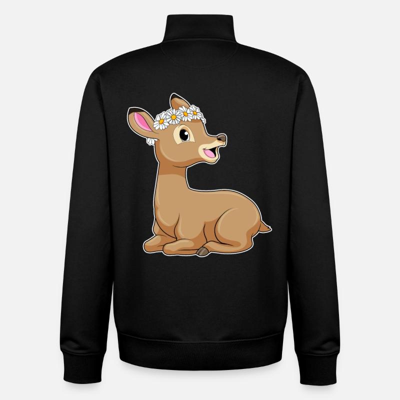 Reh Gänseblümchen - Unisex Organic Zip Sweatshirt von Stanley/Stella - Schwarz