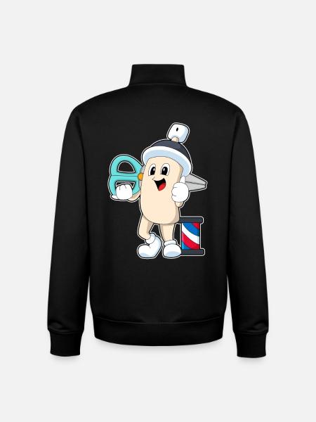 Laca pour coiffure ciseaux - Sweat zippé unisexe en coton bio Stanley/Stella - noir