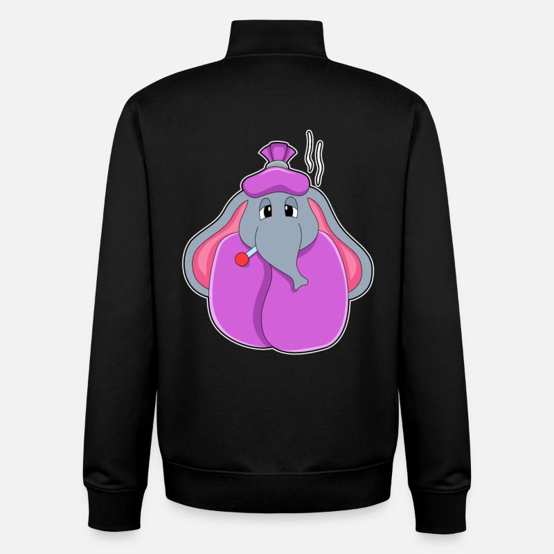 Elefant mit Fieberthermometer - Unisex Organic Zip Sweatshirt von Stanley/Stella - Schwarz