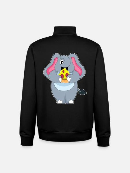 Elephant Pizza - Unisex Organic Zip Sweatshirt by Stanley/Stella - black