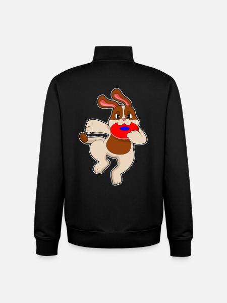 Dog Frisbee - Unisex Organic Zip Sweatshirt by Stanley/Stella - black
