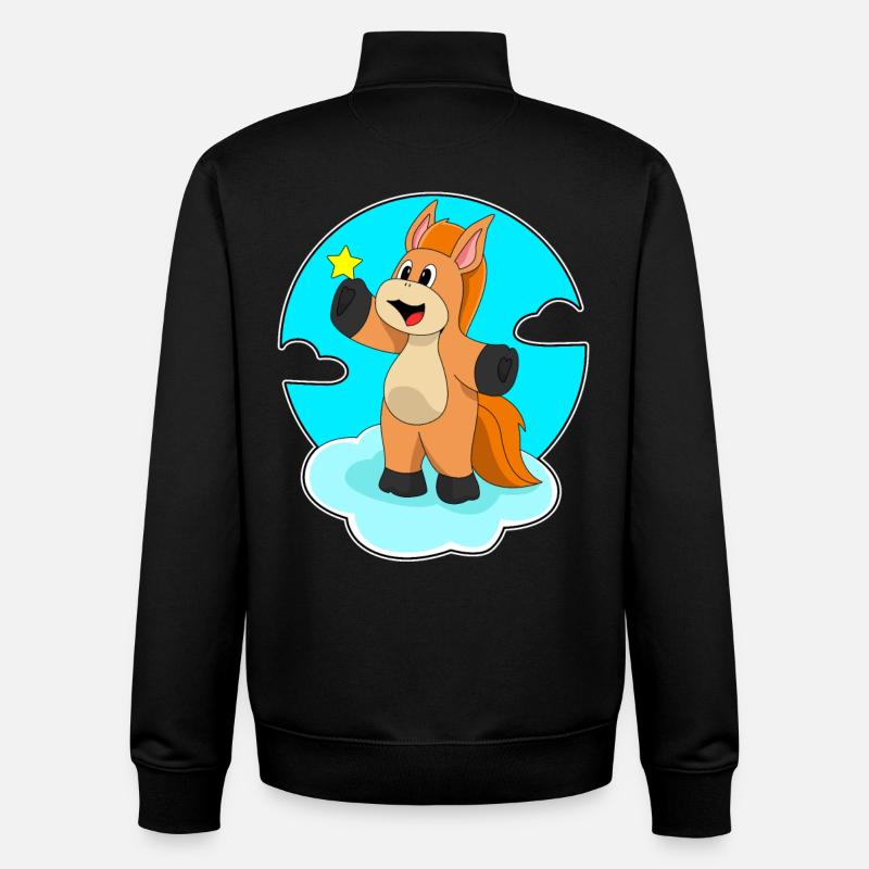 Horse Clouds - Unisex Organic Zip Sweatshirt by Stanley/Stella - black