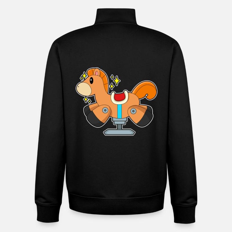 Süßes Schaukelpferd - Unisex Organic Zip Sweatshirt von Stanley/Stella - Schwarz