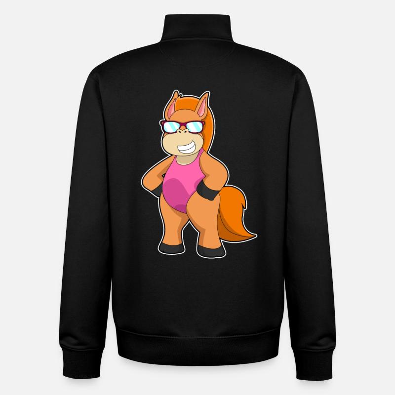 Pferd Sonnenbrille - Unisex Organic Zip Sweatshirt von Stanley/Stella - Schwarz