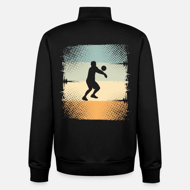 Volley-ball - Sweat zippé unisexe en coton bio Stanley/Stella - noir