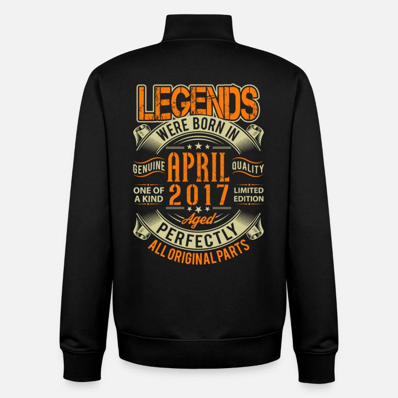 Légende d’anniversaire d’avril 2017 - Sweat zippé unisexe en coton bio Stanley/Stella - noir